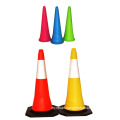 Hot Selling 75 cm Reflective Film Black Base Road Traffic Cones, Reflective PVC Traffic Cone/